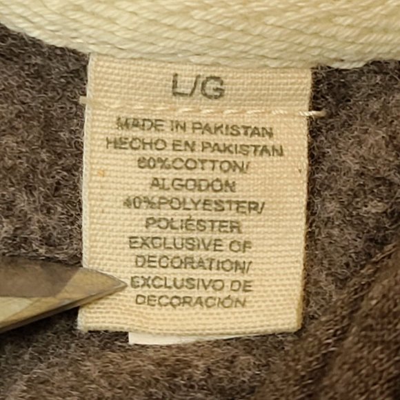 Dockers Mens Large Black Coffee Fleece 1/4 Zip Long Sleeve Logo Sweater - Picture 10 of 10